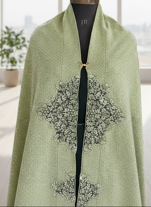 Embroidered ponchu Stole