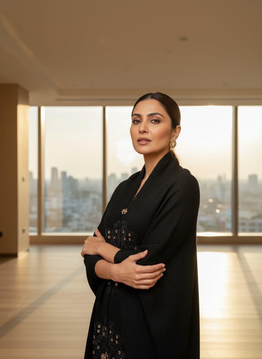 Embroidered ponchu Stole