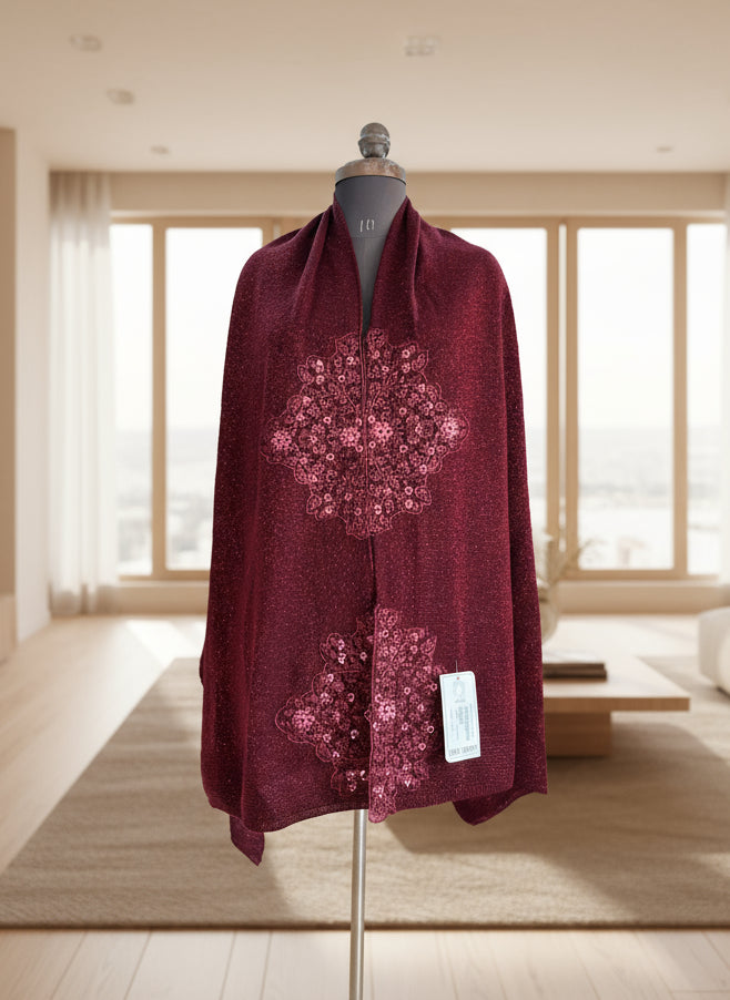 Embroidered ponchu Stole