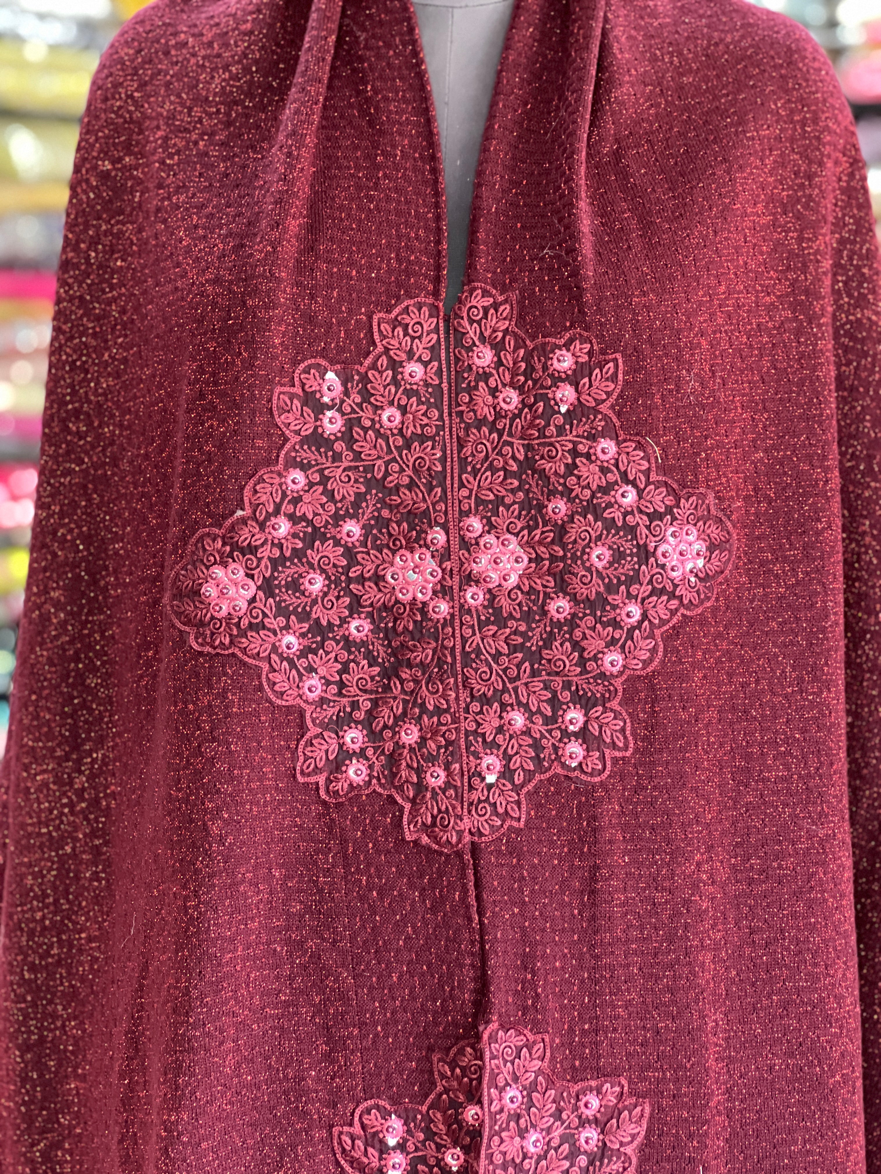 Embroidered ponchu Stole