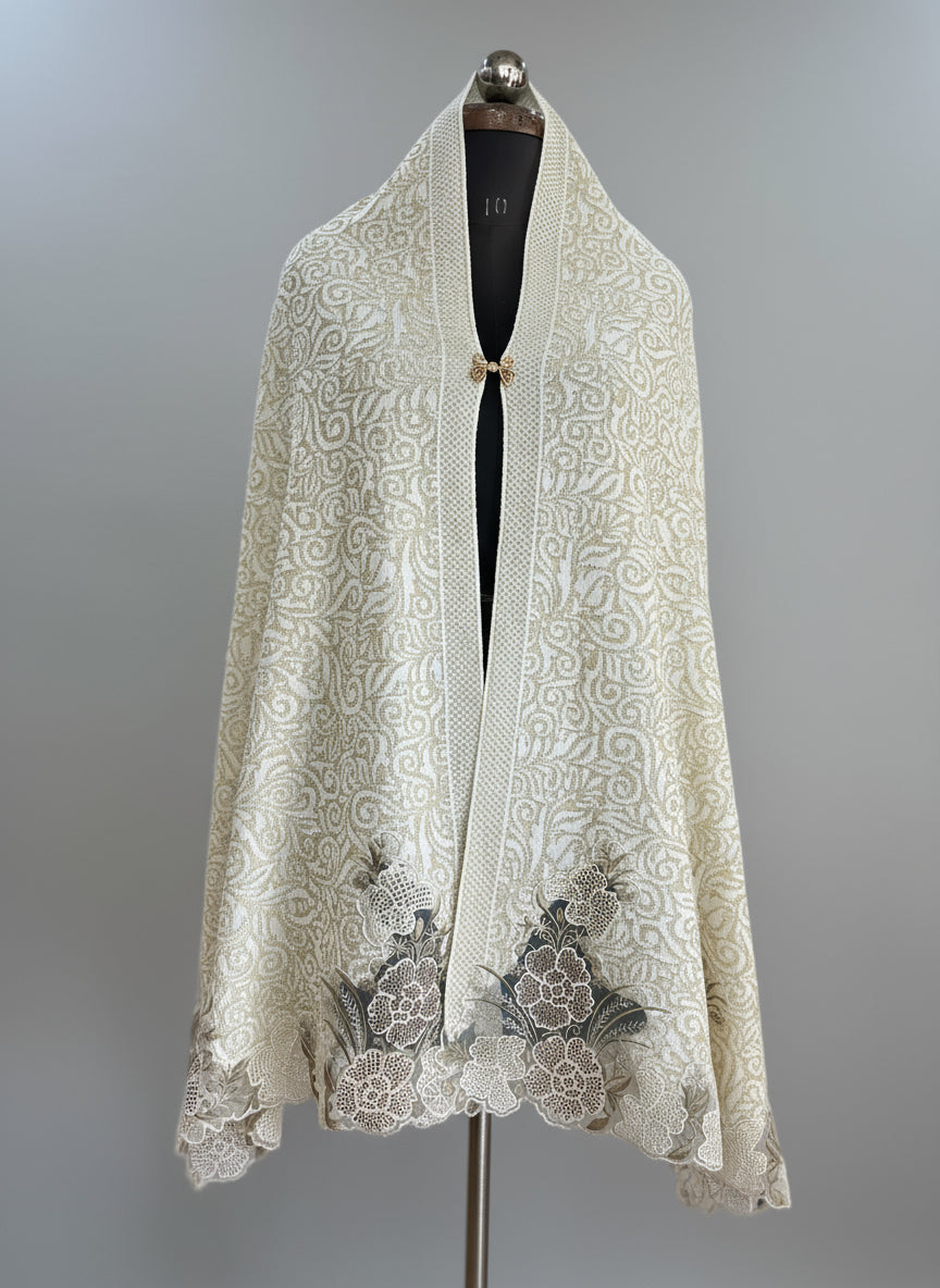 embroidered ponchu stole