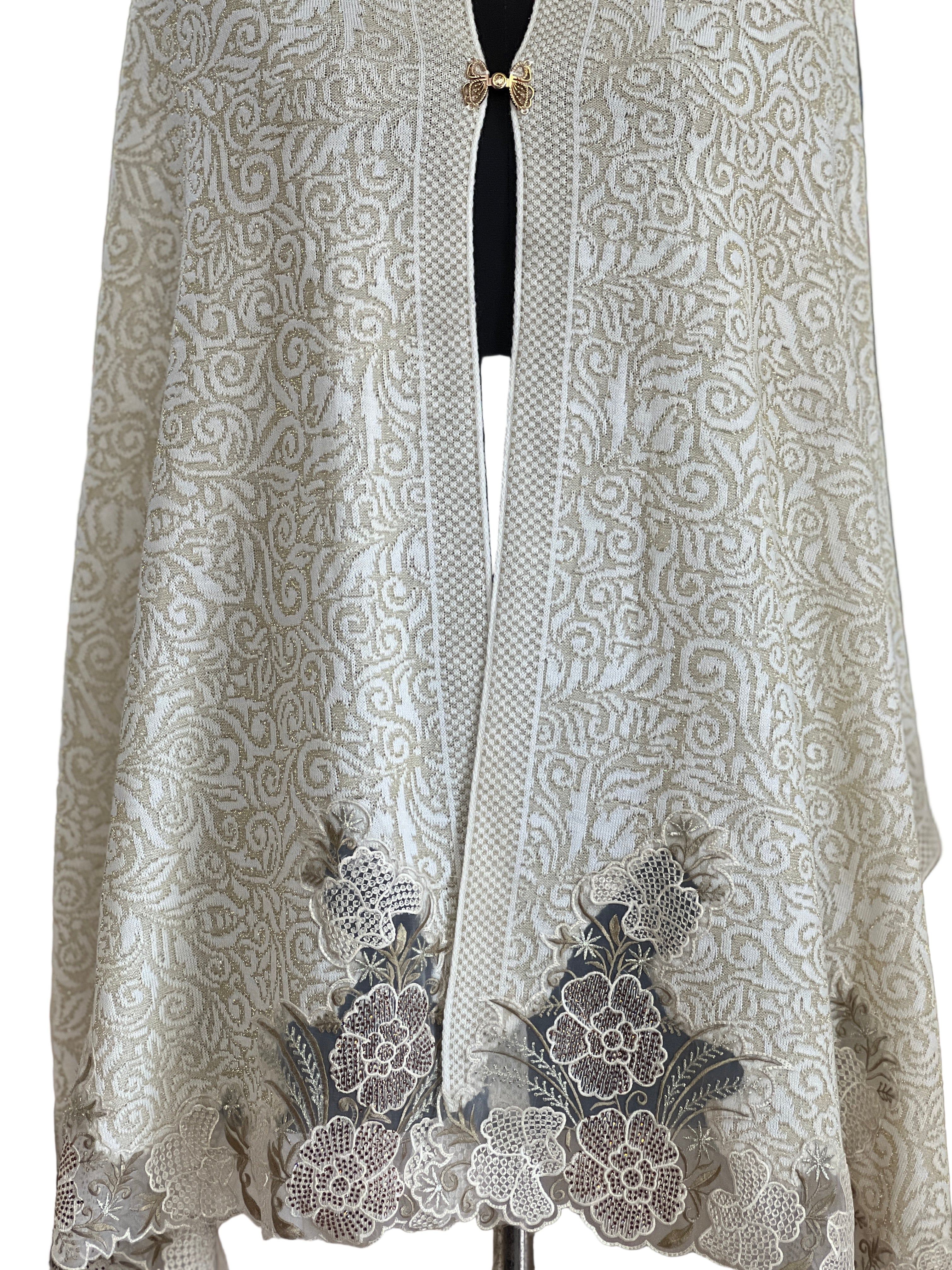 embroidered ponchu stole