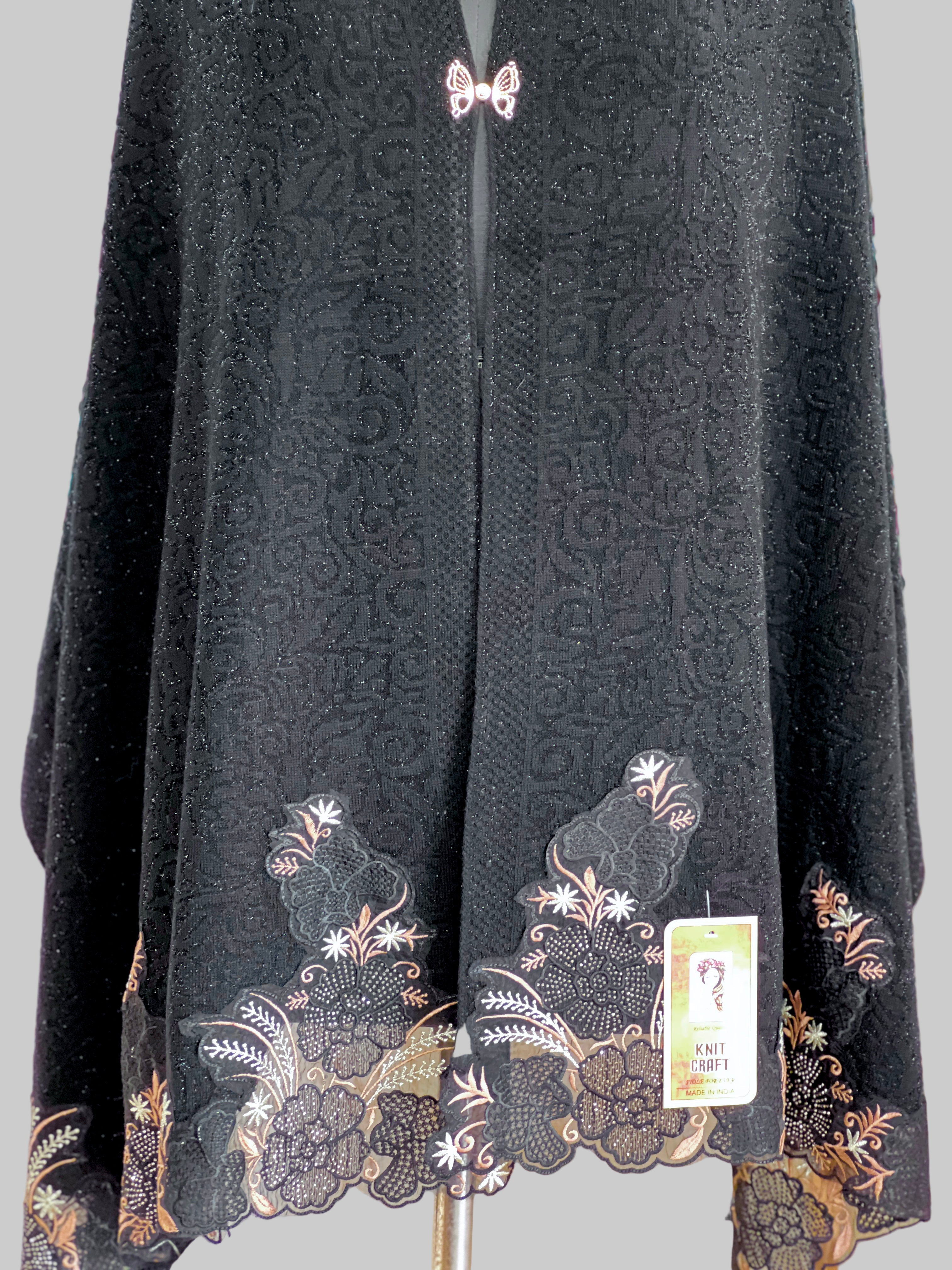 embroidered ponchu stole