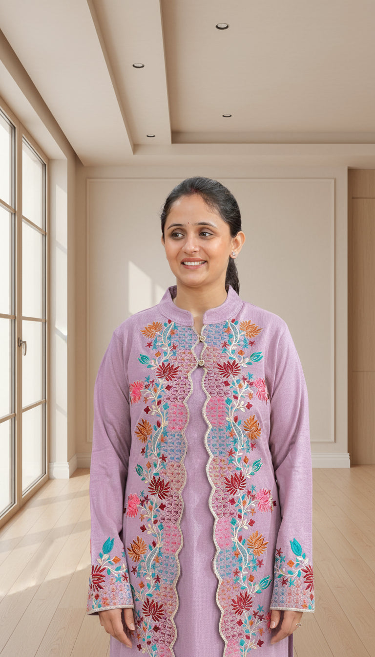 Embroidered shrug 3 piece set (9062)