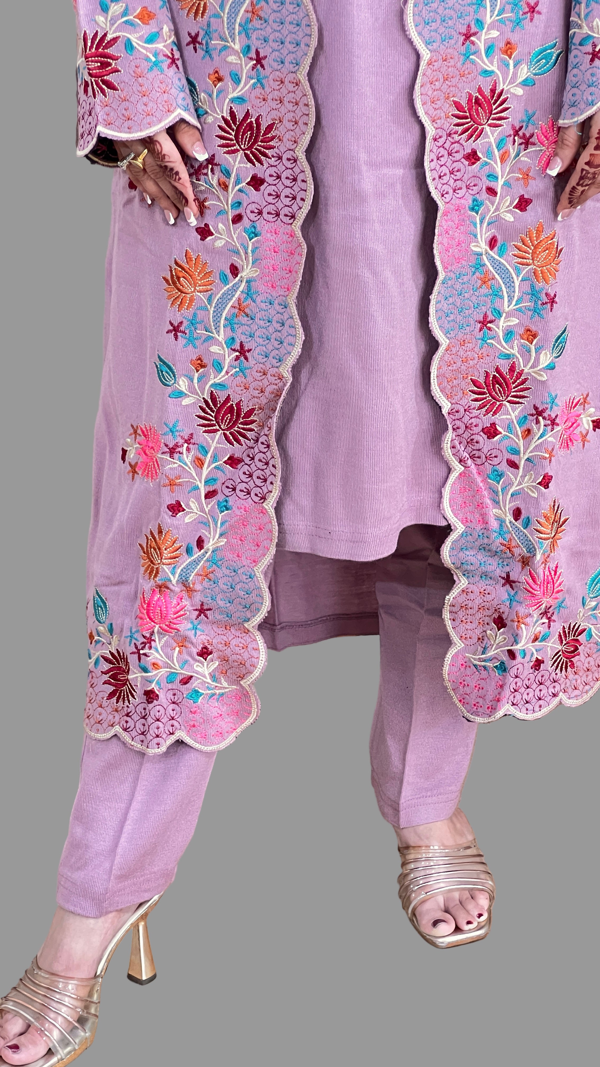 Embroidered shrug 3 piece set (9062)