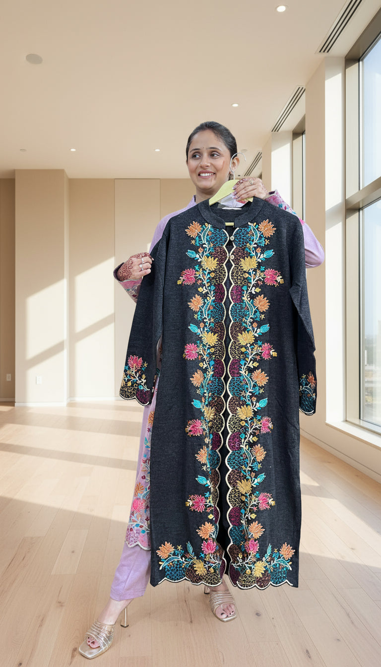 Embroidered shrug 3 piece set (9062)