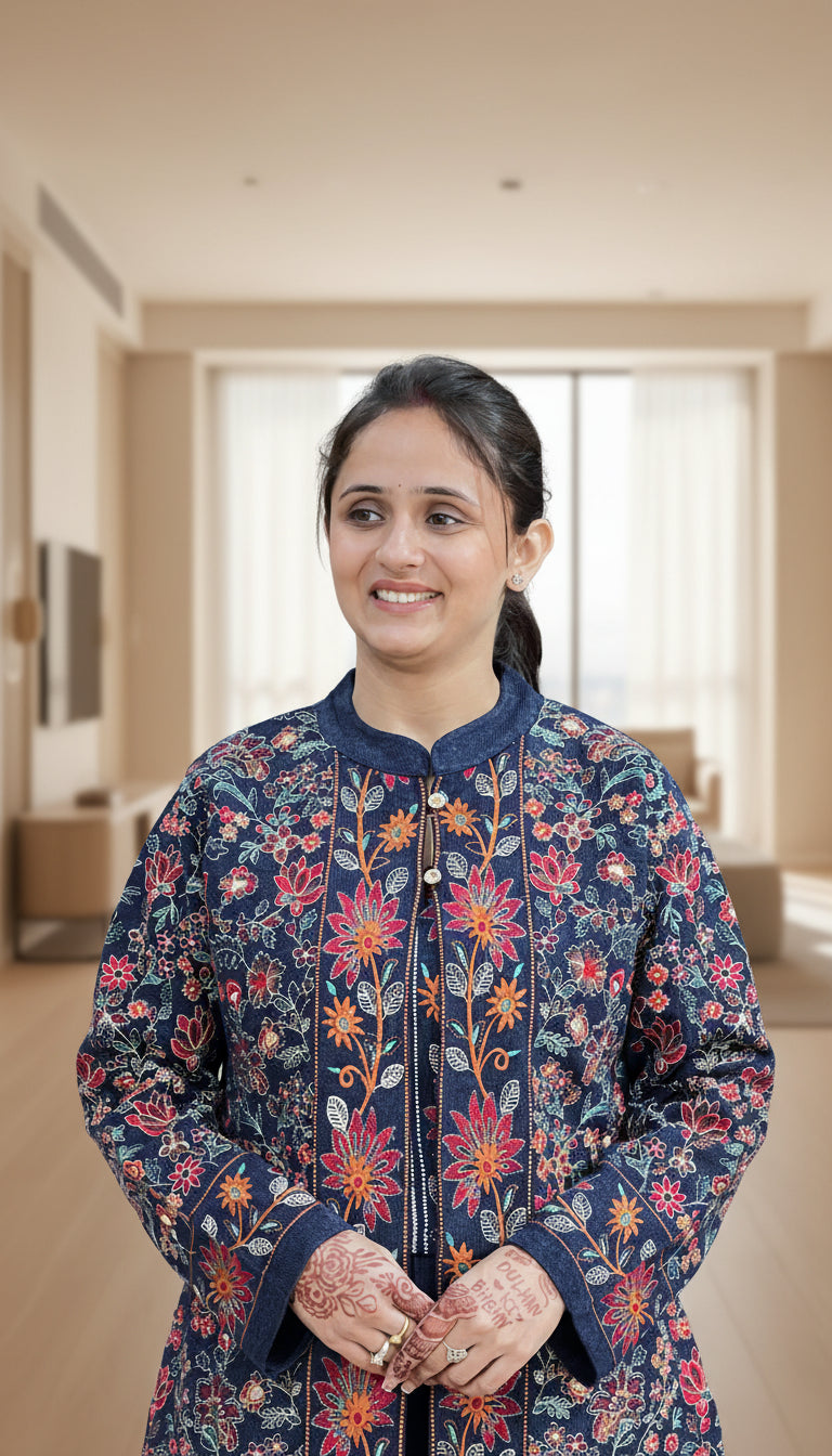 Embroidered woolen cord set (3 piece)