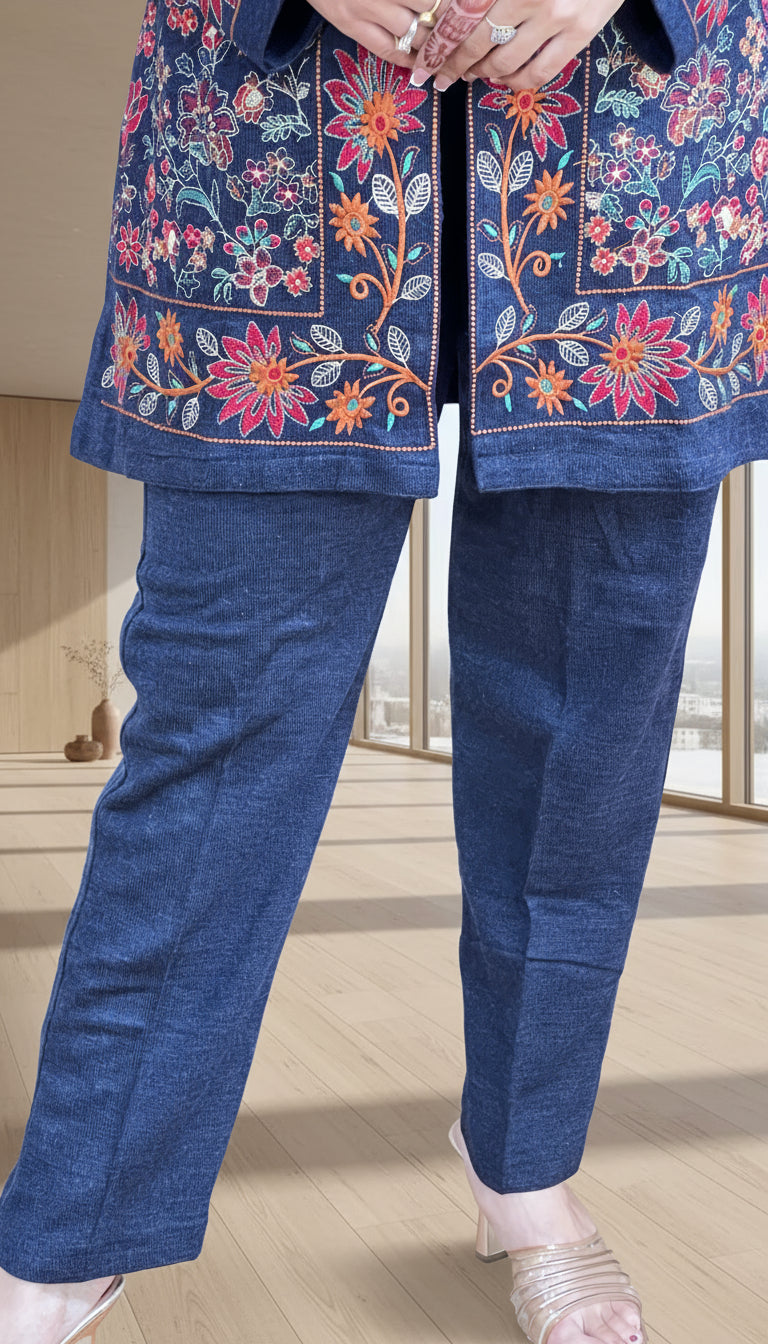 Embroidered woolen cord set (3 piece)