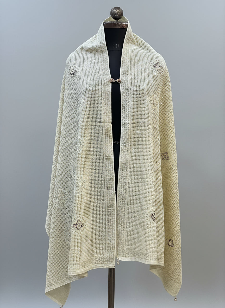 Ponchu stole embroidered