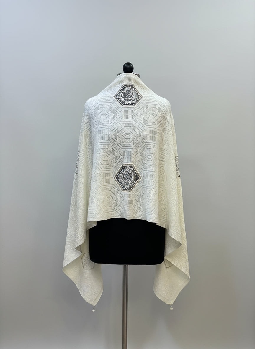 All embroidered ponchu stole