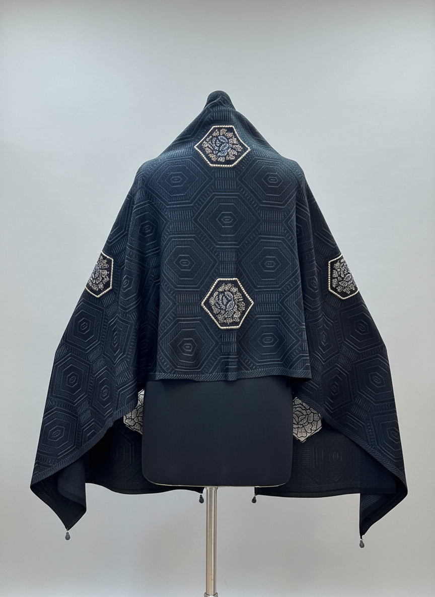 All embroidered ponchu stole