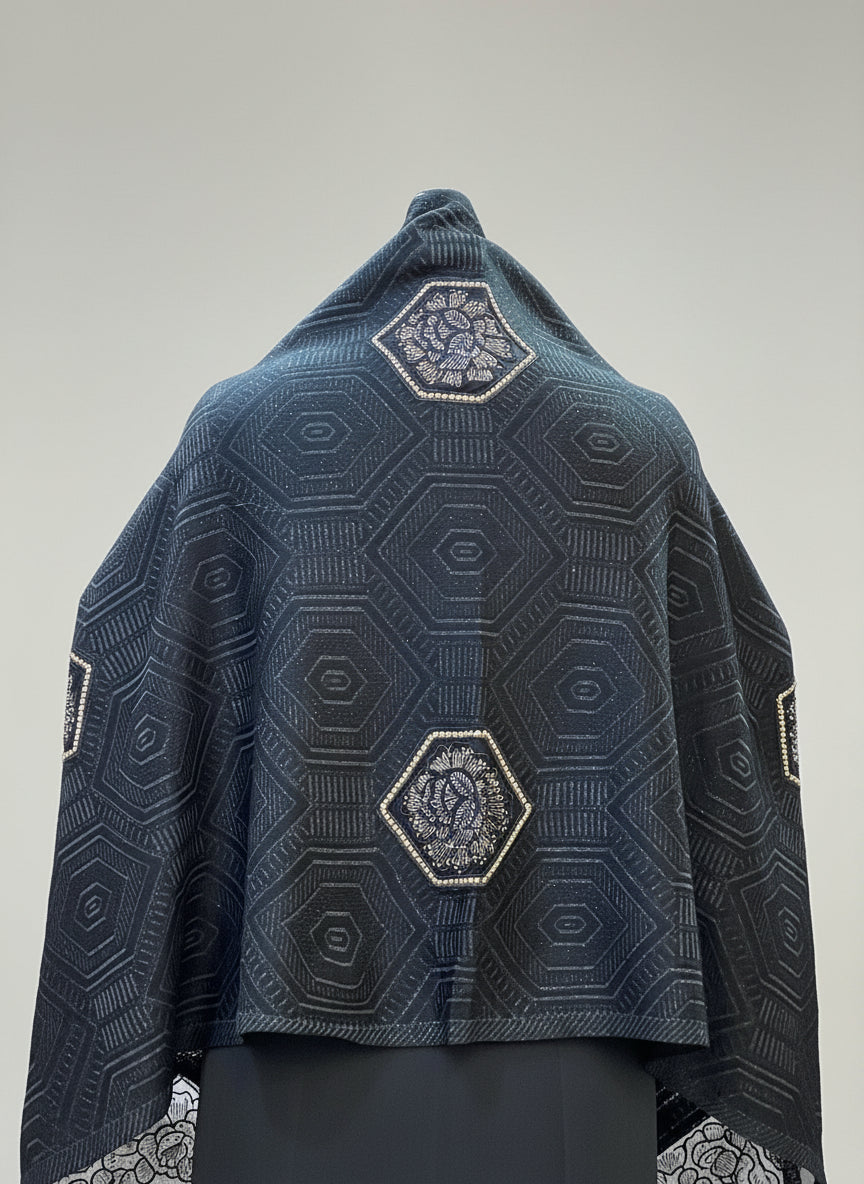 All embroidered ponchu stole