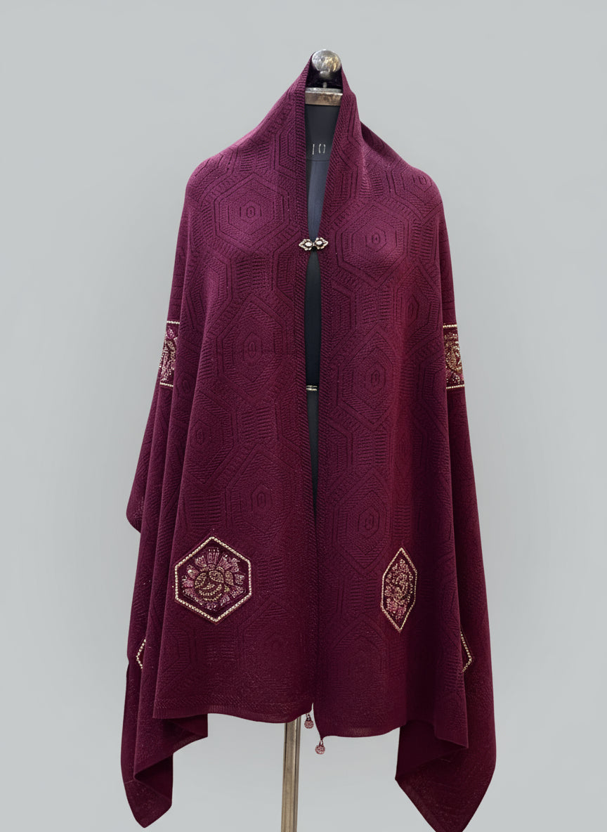 All embroidered ponchu stole