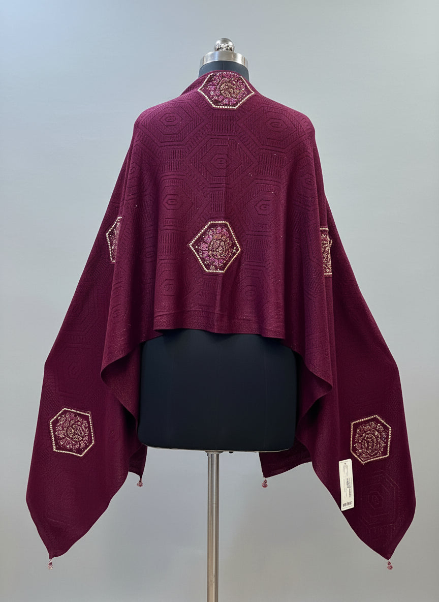 All embroidered ponchu stole