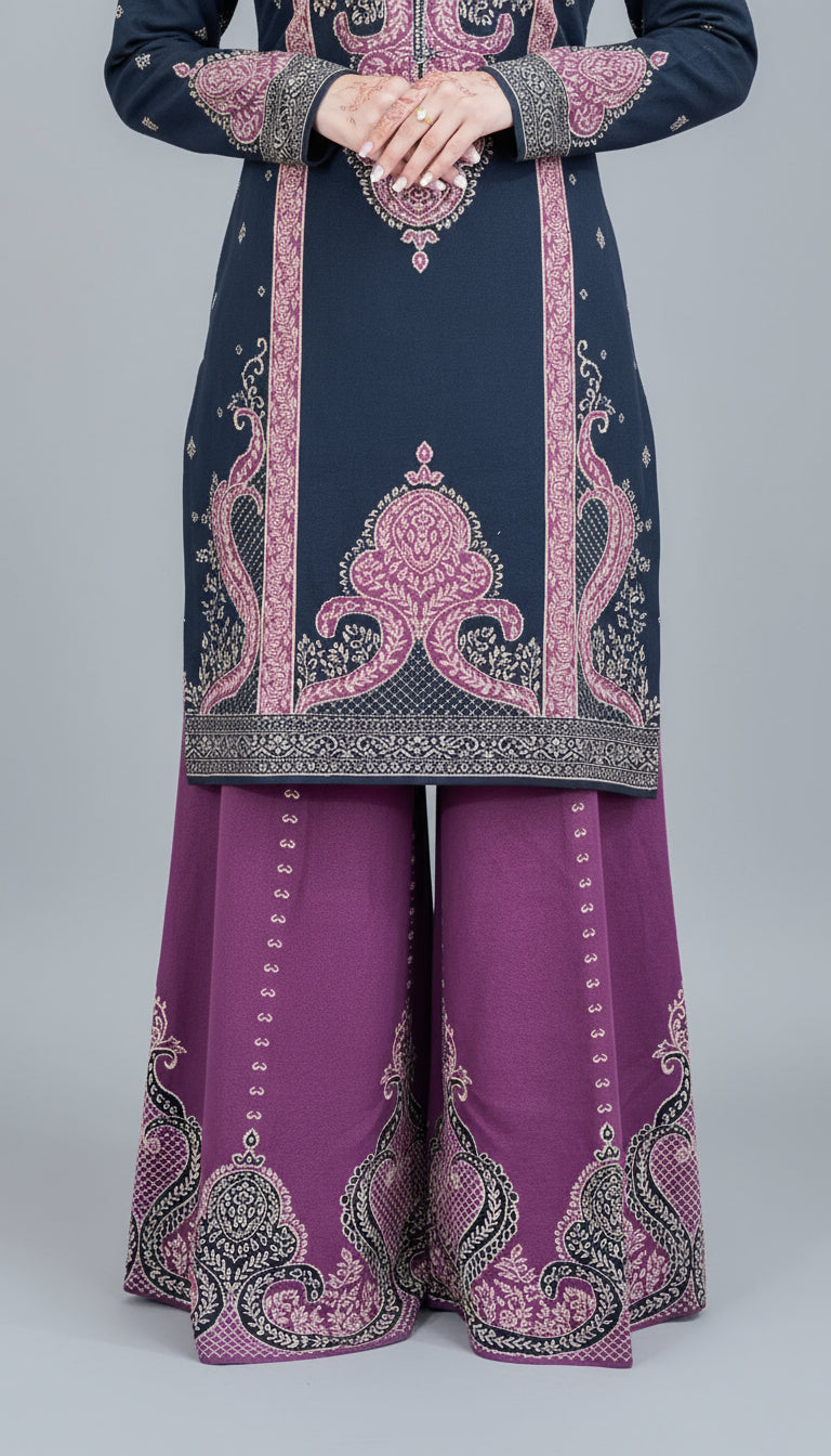 Premium wool sharara suit ( all weaving )