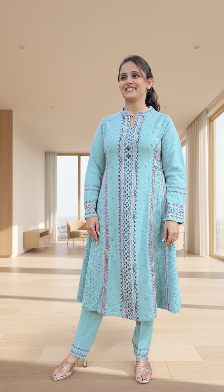 Premium knitted wool 2 piece set ( without stole )