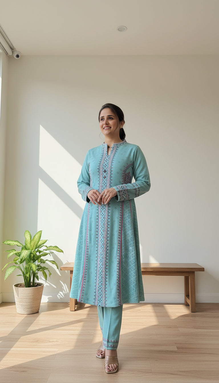 Premium knitted wool 2 piece set ( without stole )