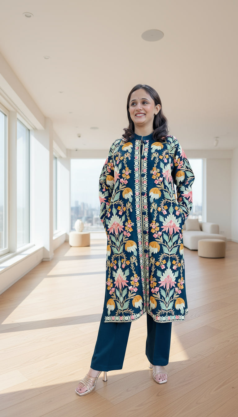 Premium daffodil wool 3 piece shrug set