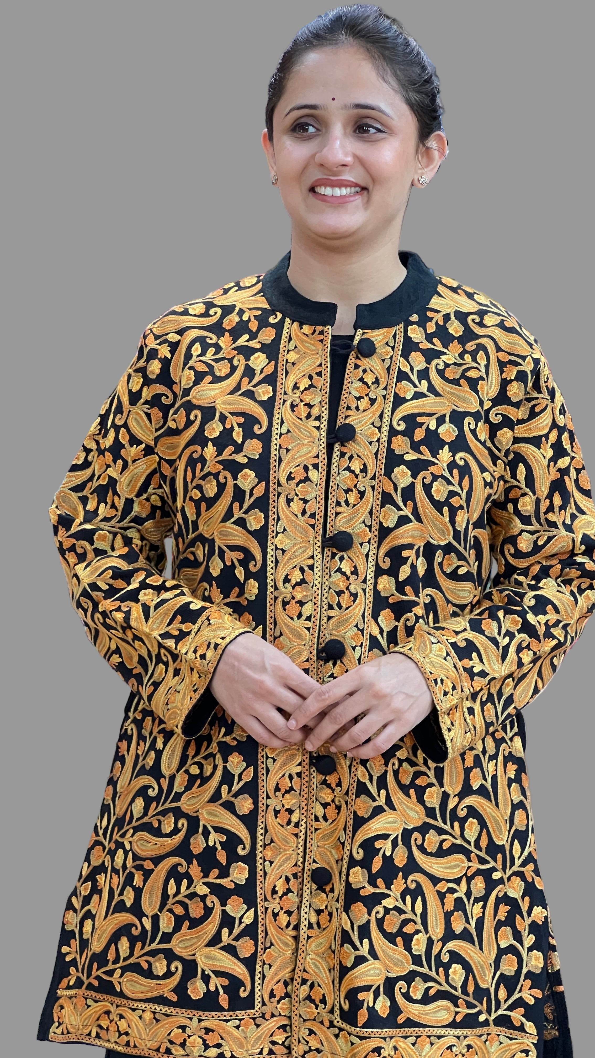 Premium daffodil embroidered 3 piece set (short)