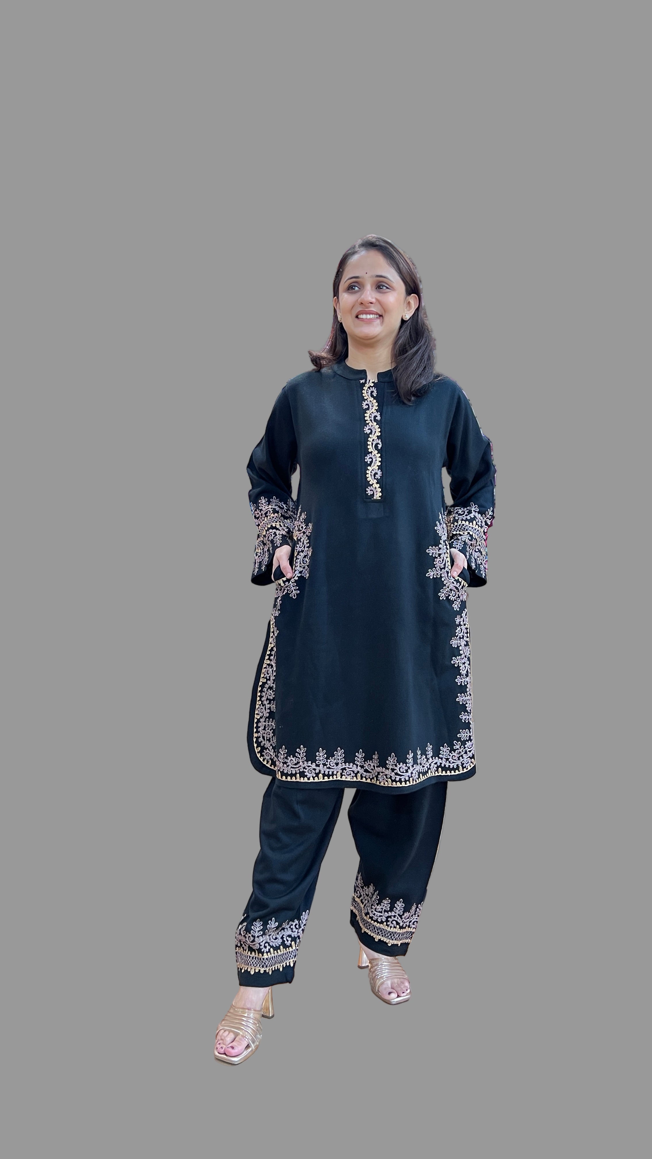Premium daffodil farshi salwar set