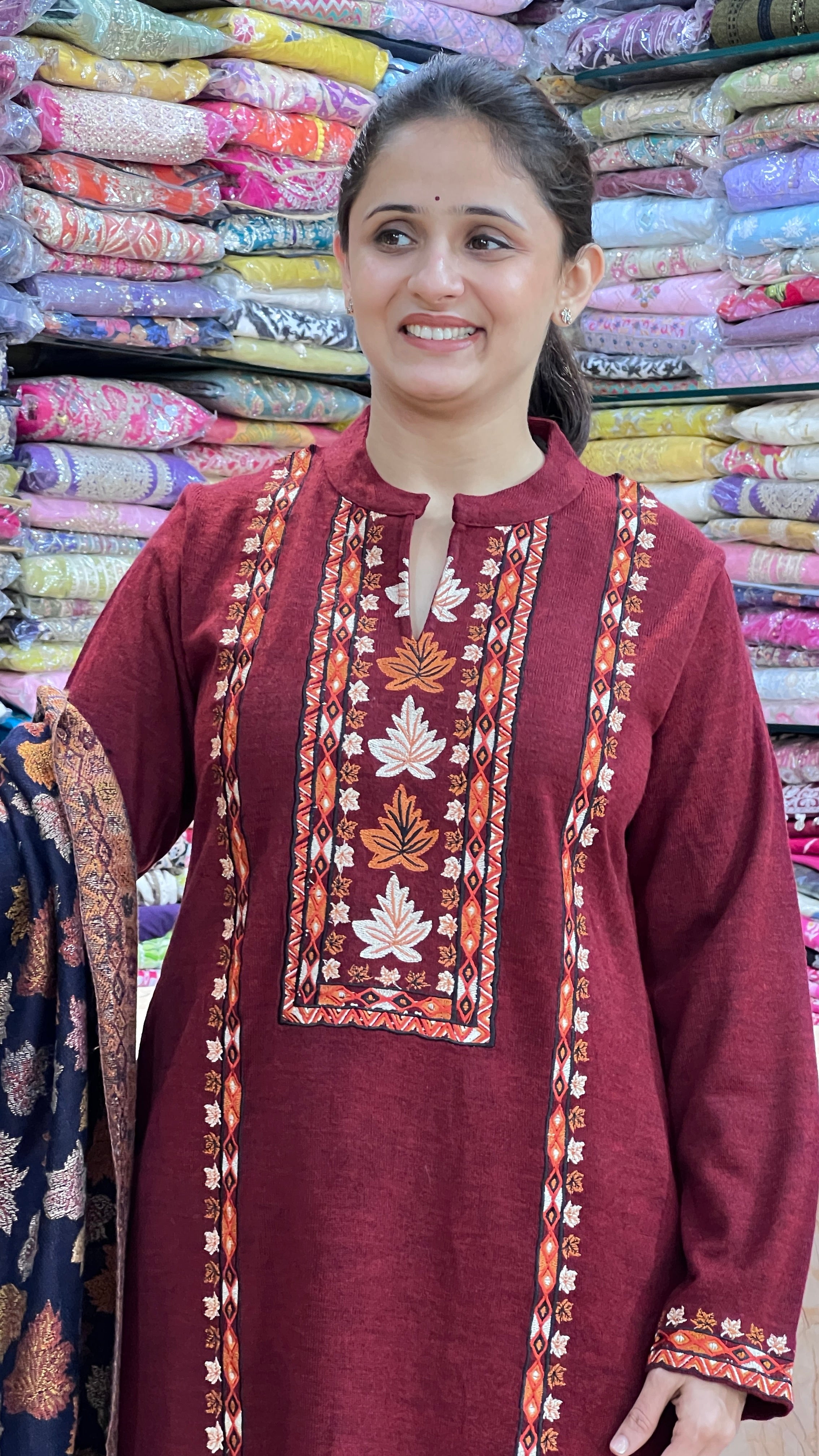 Premium daffodil embroidered suit