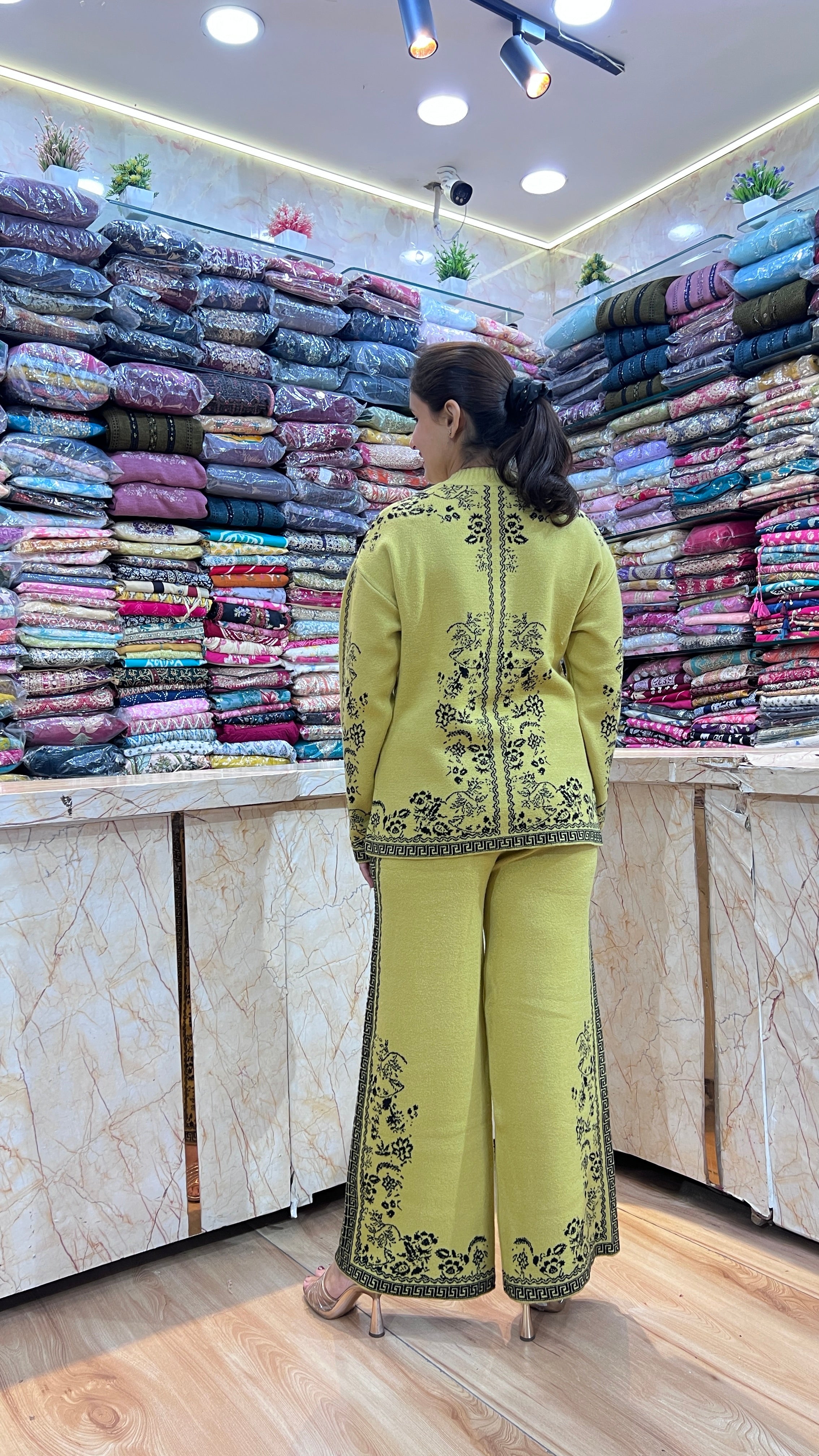 Designer soft wool cord set