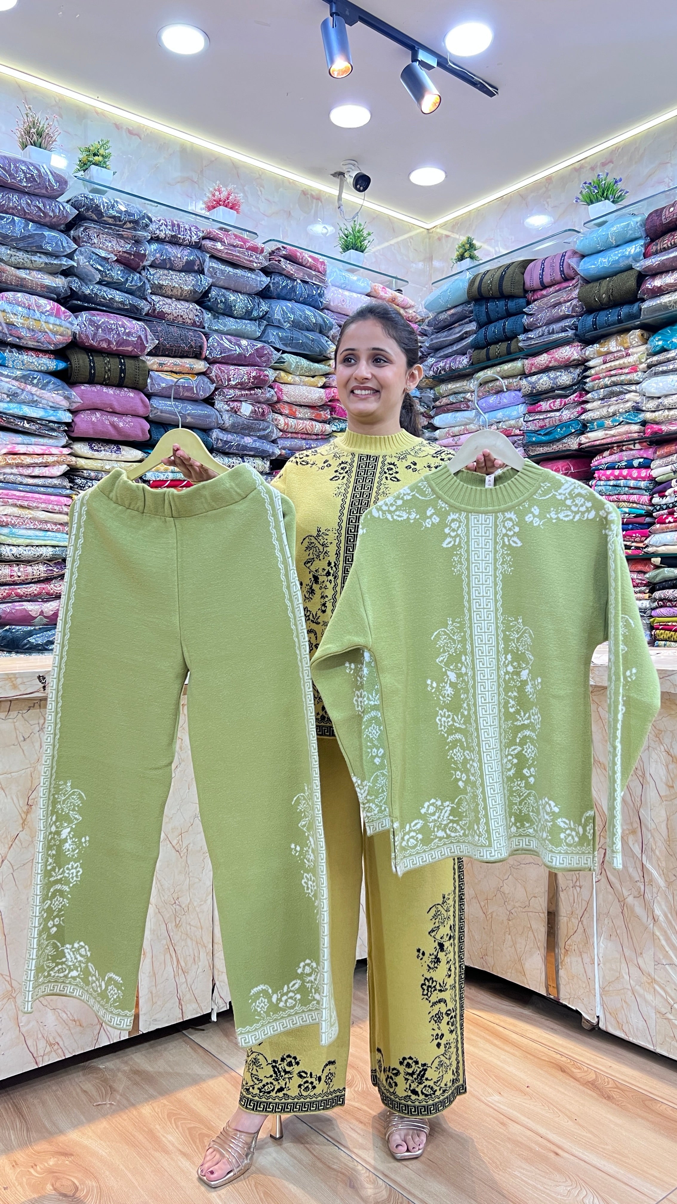 Designer soft wool cord set