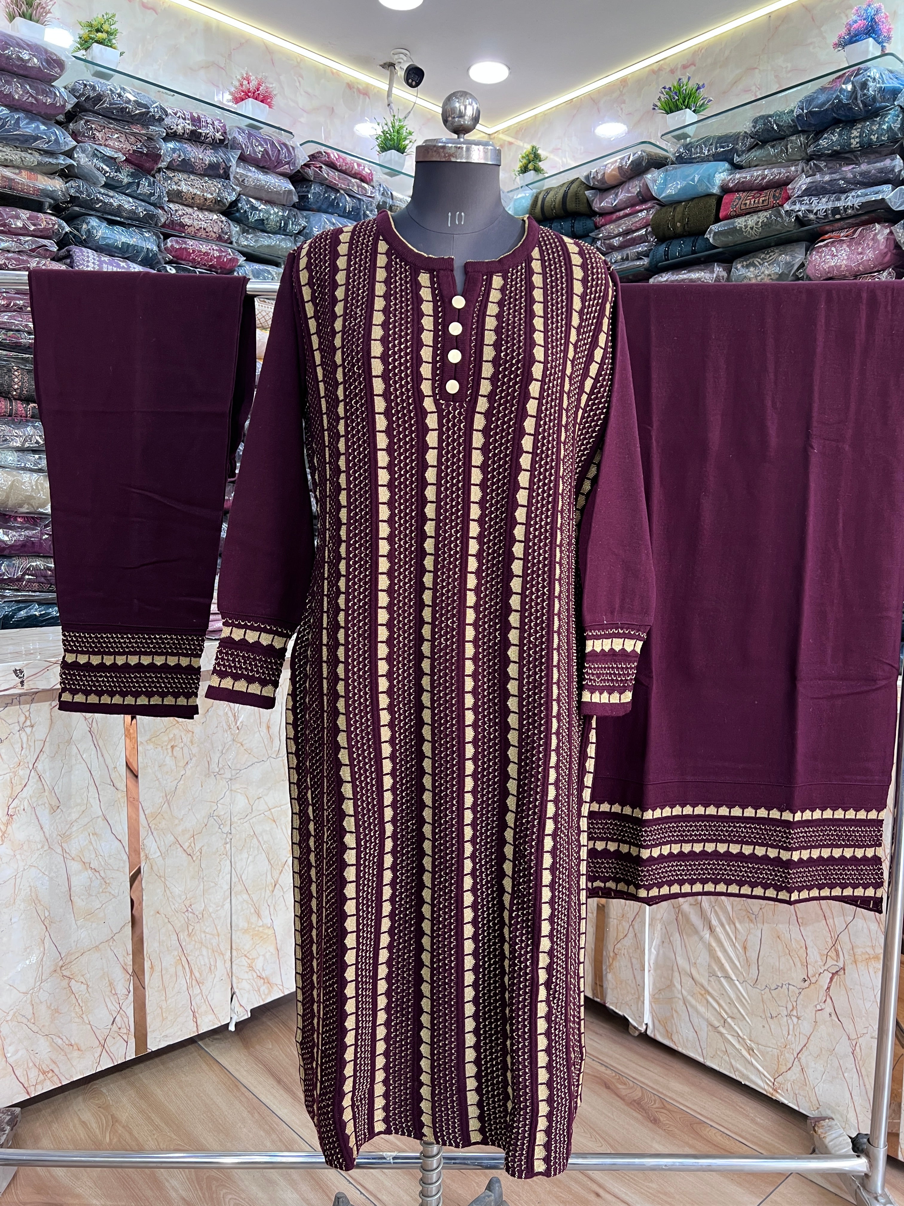 Knitted wool plus size suit (miss 11267)