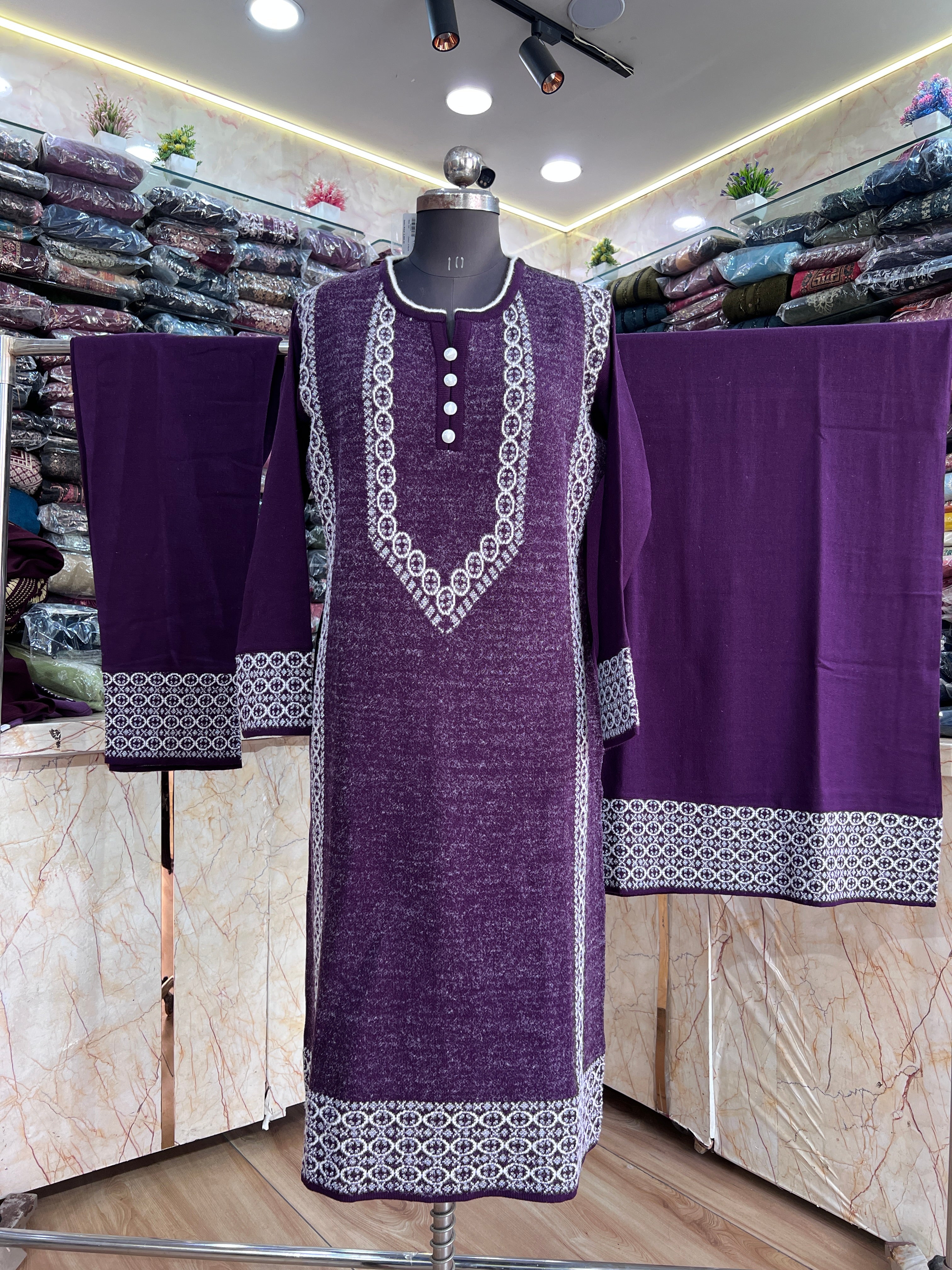 Knitted wool plus size suit(miss 567)