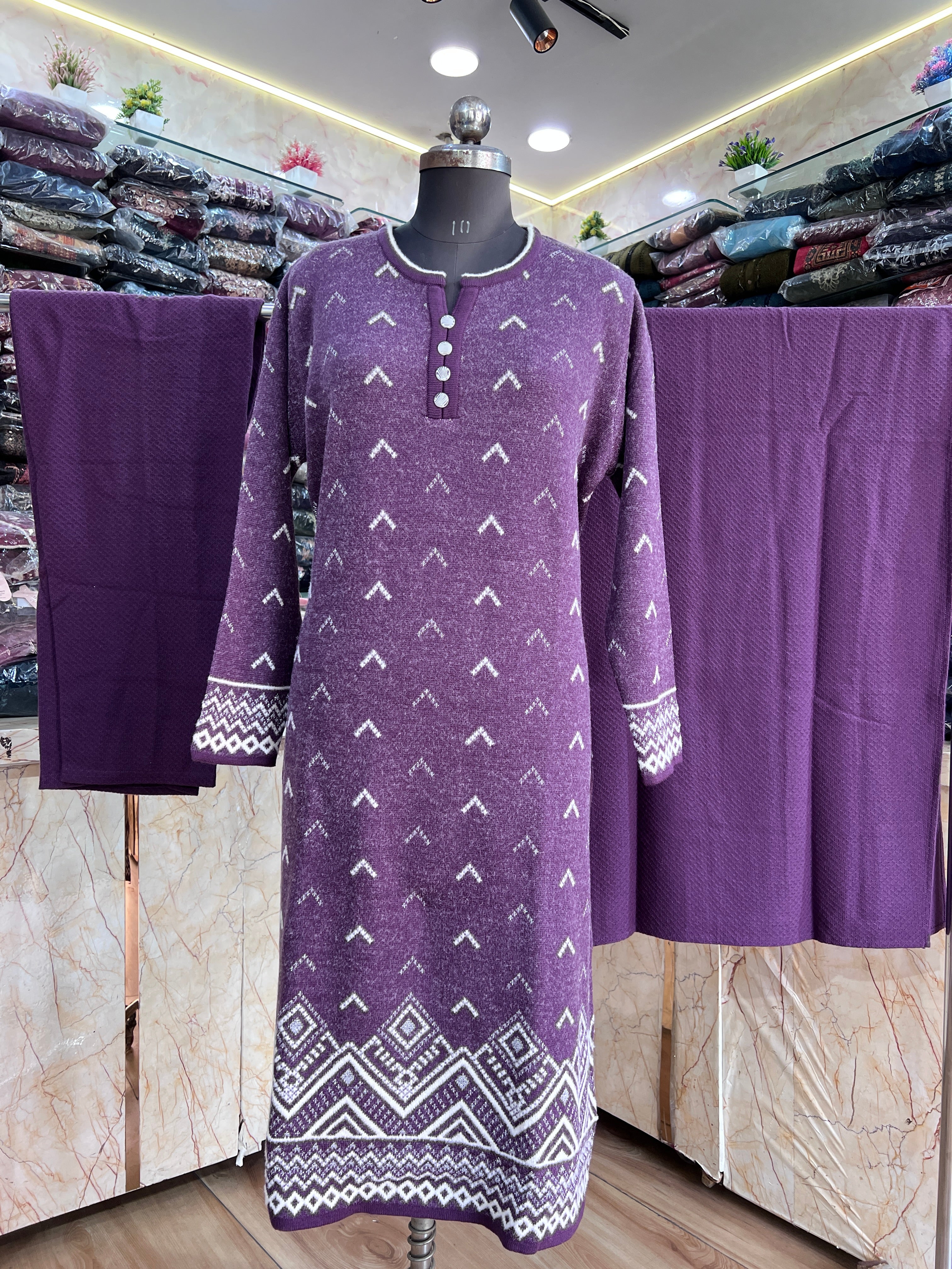 Knitted wool plus size suit(1167)