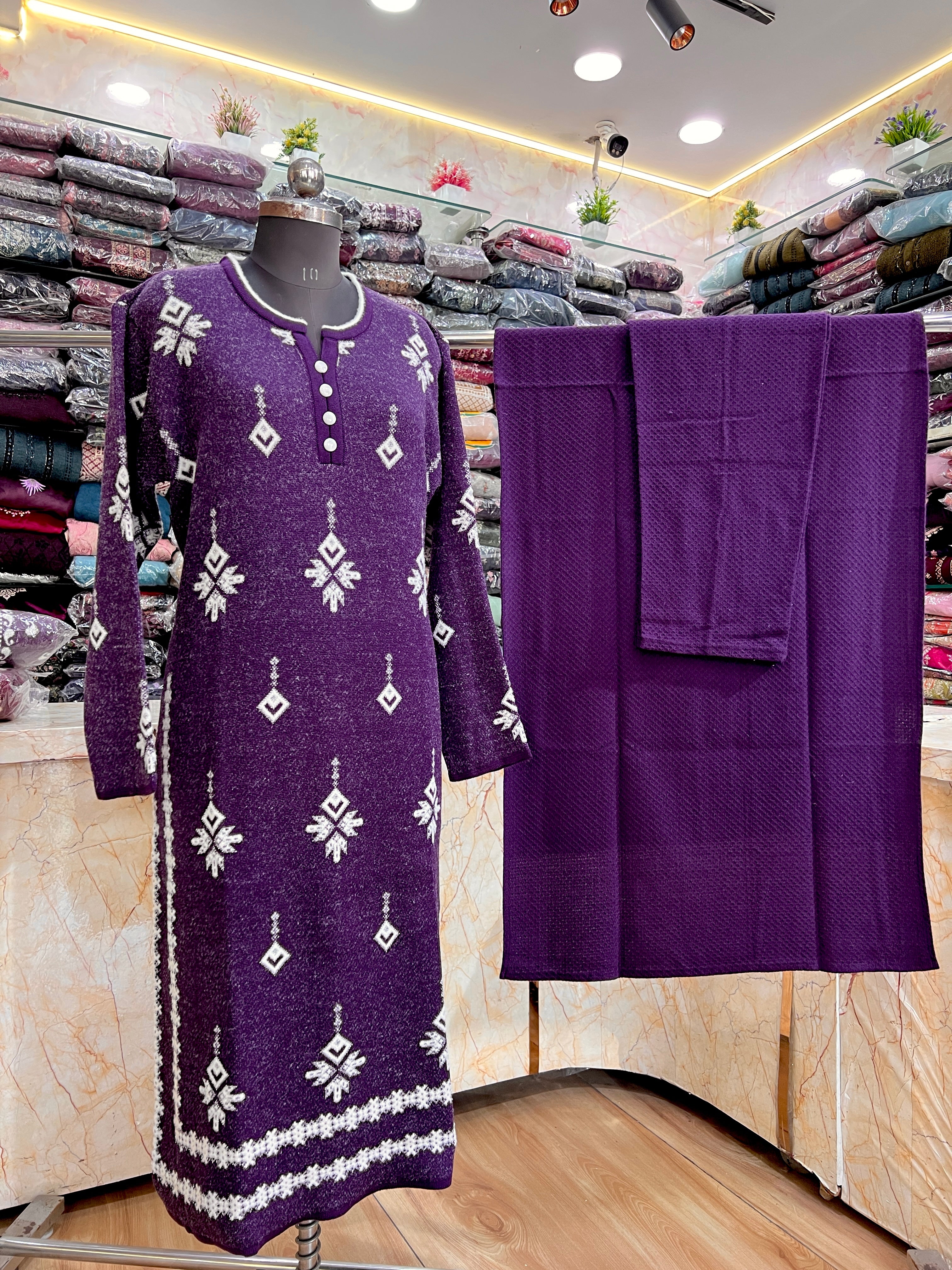 Knitted wool plus size suit (miss 222267)