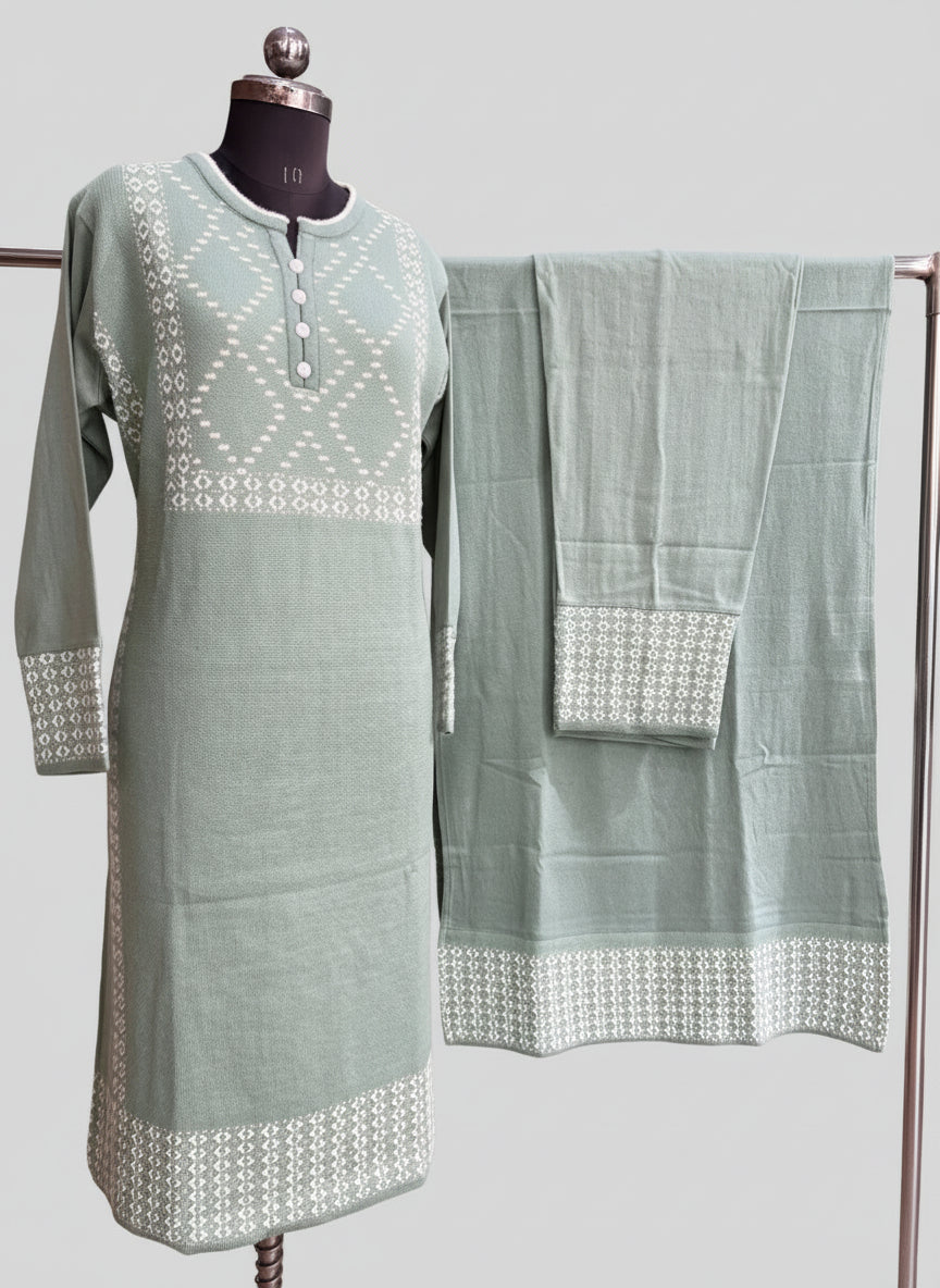 Knitted wool plus size suit (miss 5567)