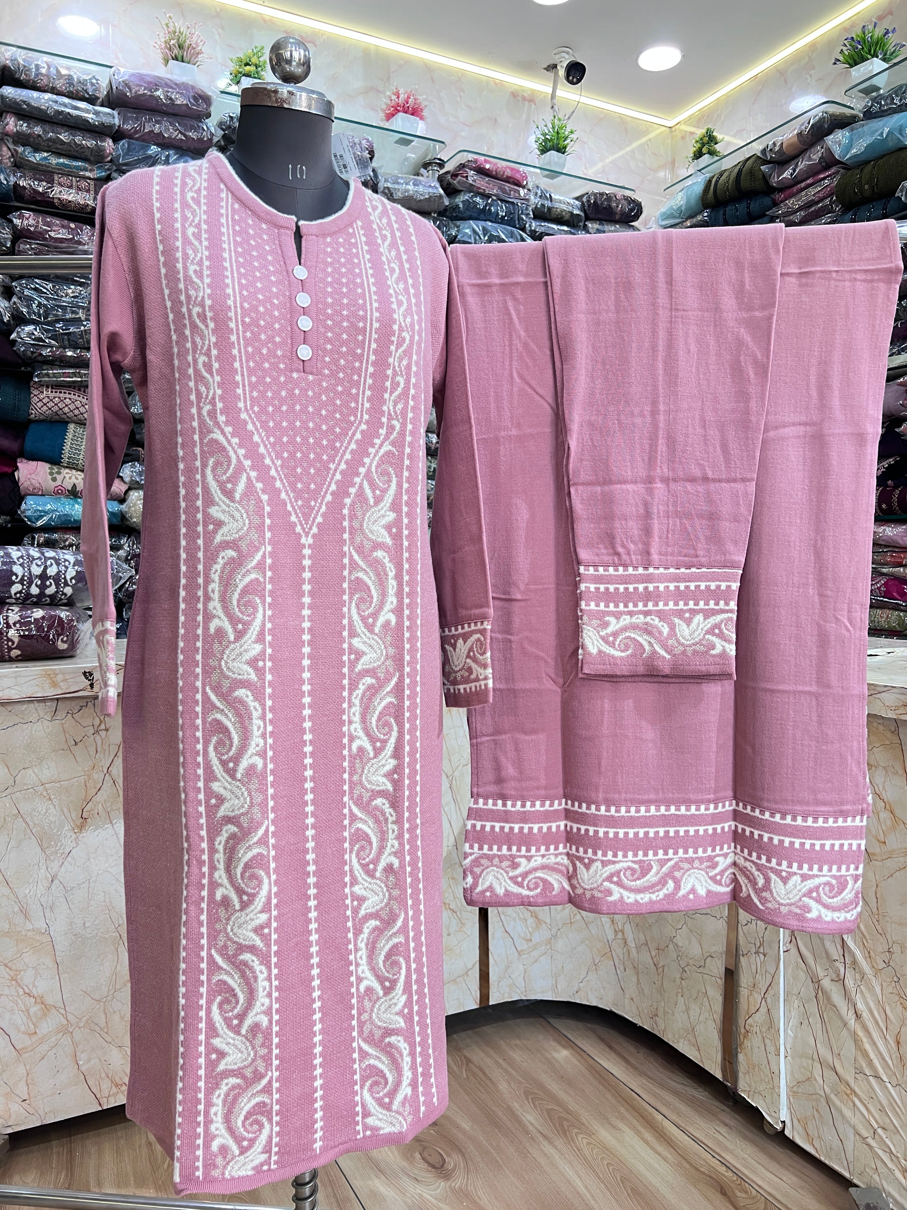 Knitted wool plus size suit (miss 55567)