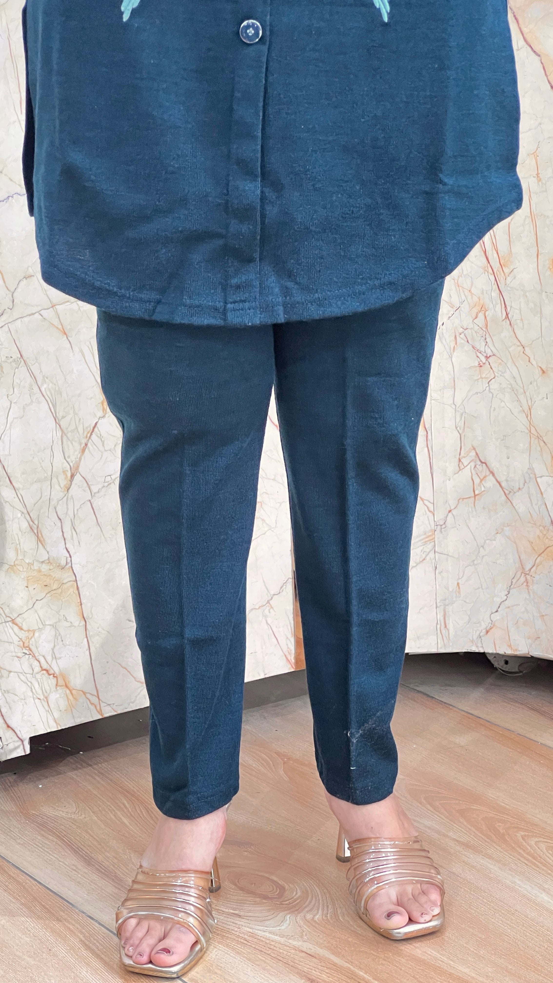 Daffodil wool long kurta cord set (1106)