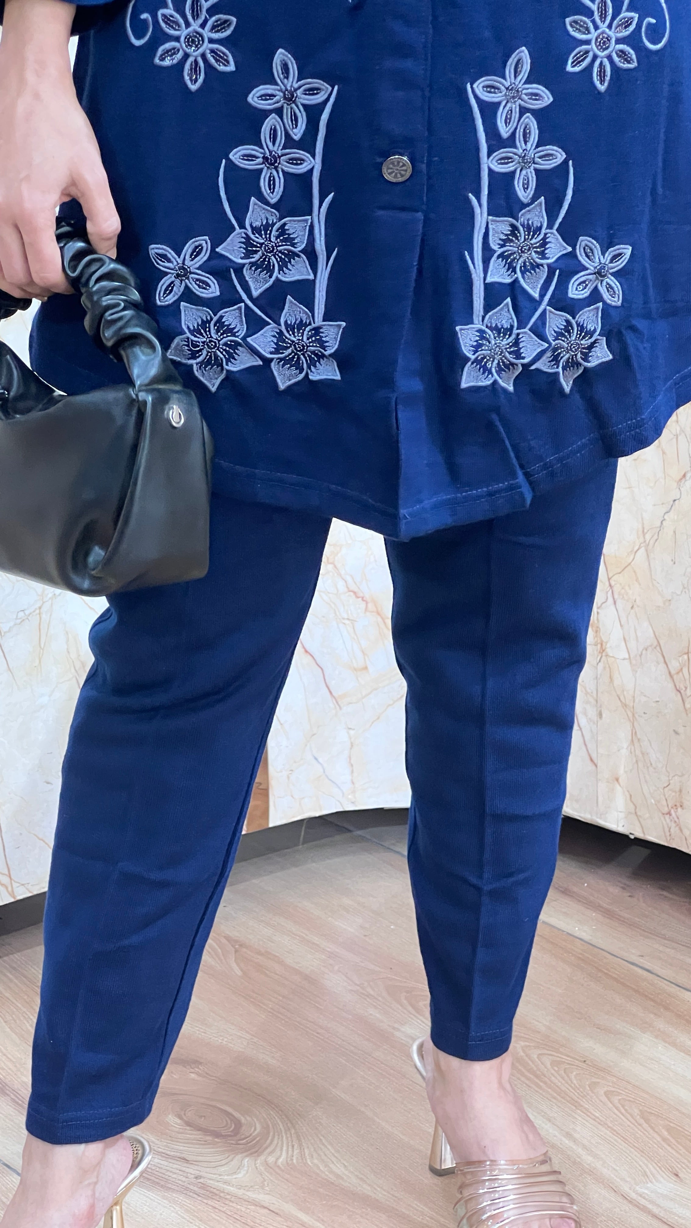 Daffodil wool long kurta cord set (1108)