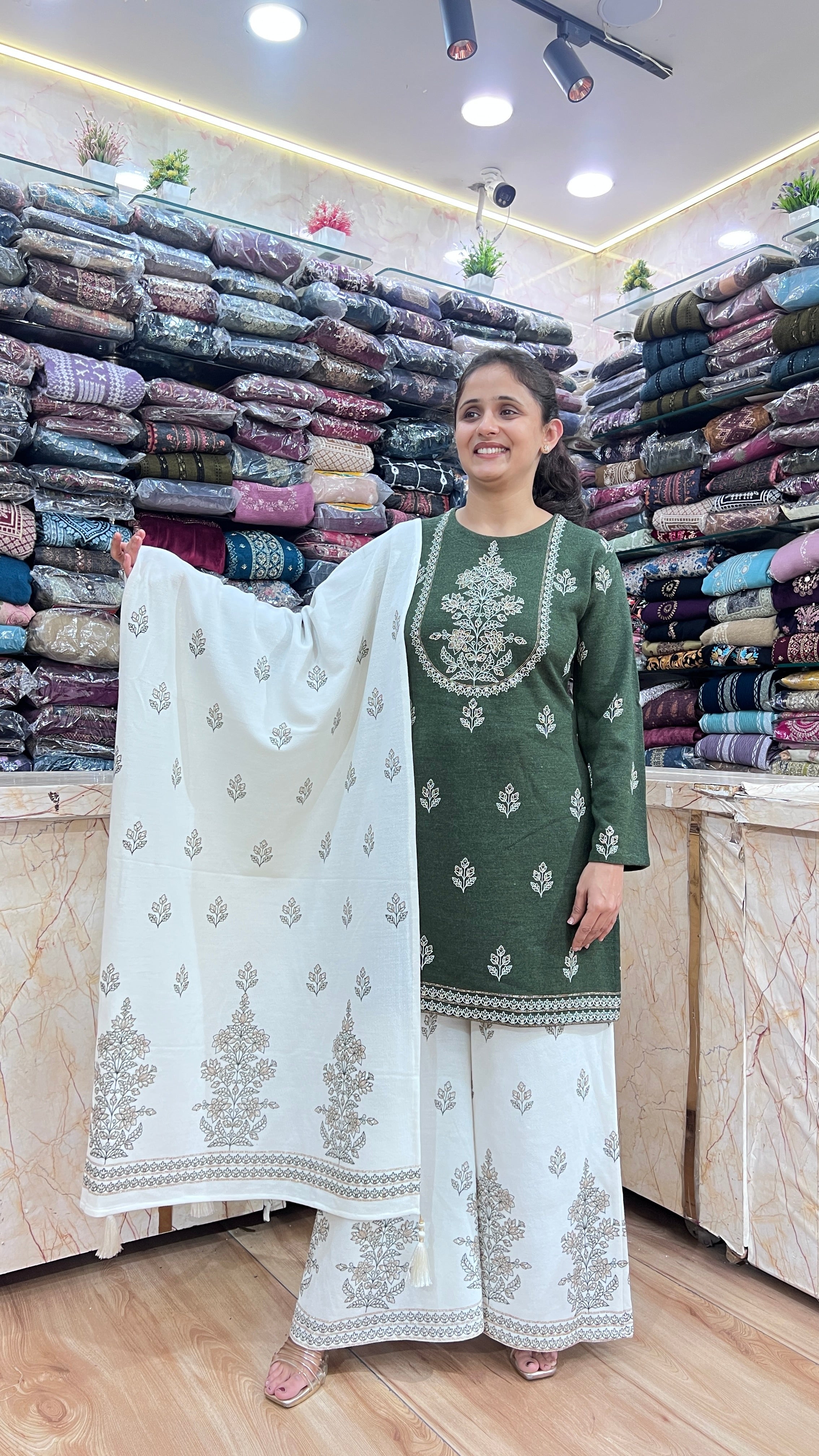 Daffodil wool sharara suit