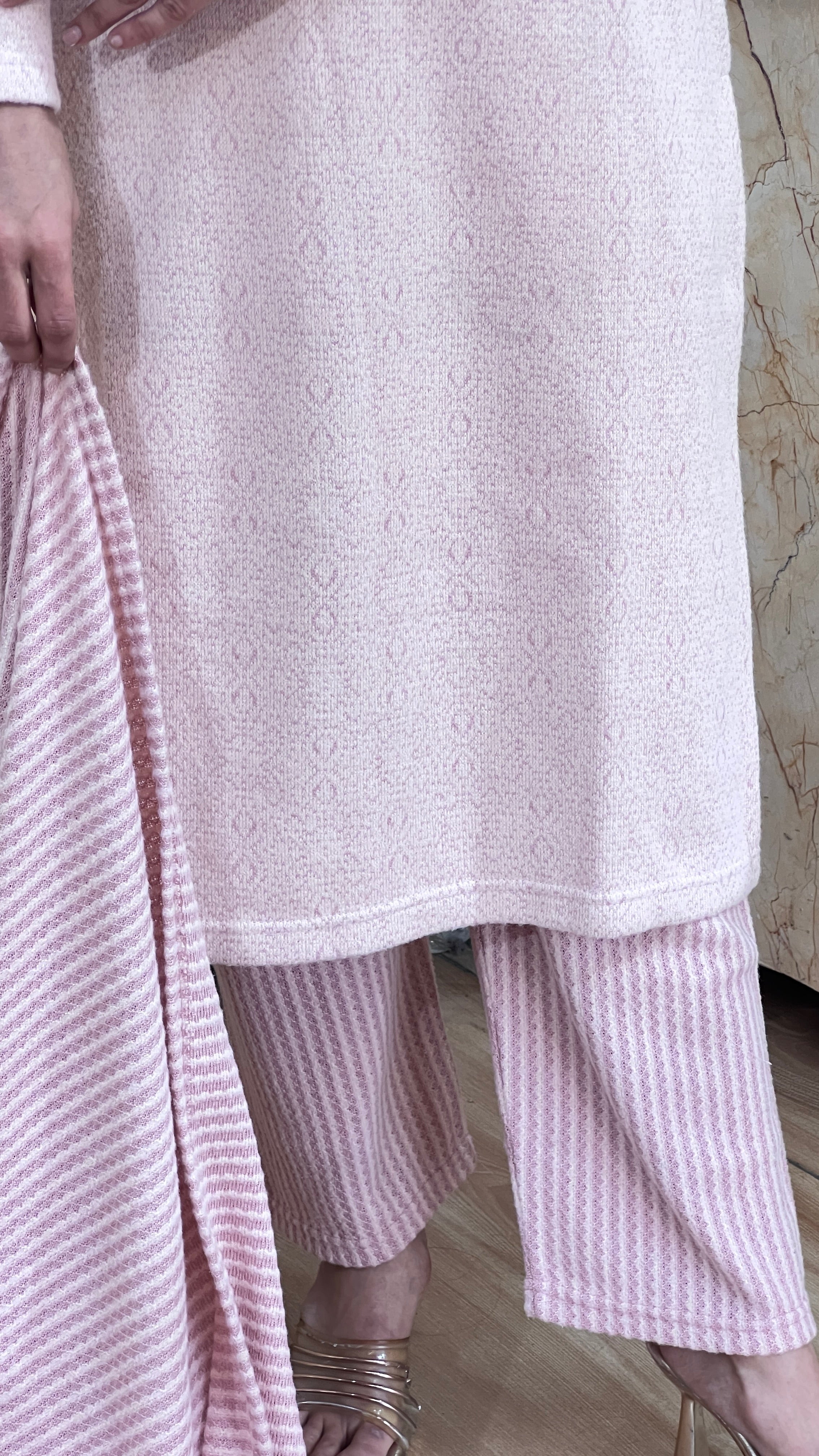 V neck Knitted wool embroidered suit (567)