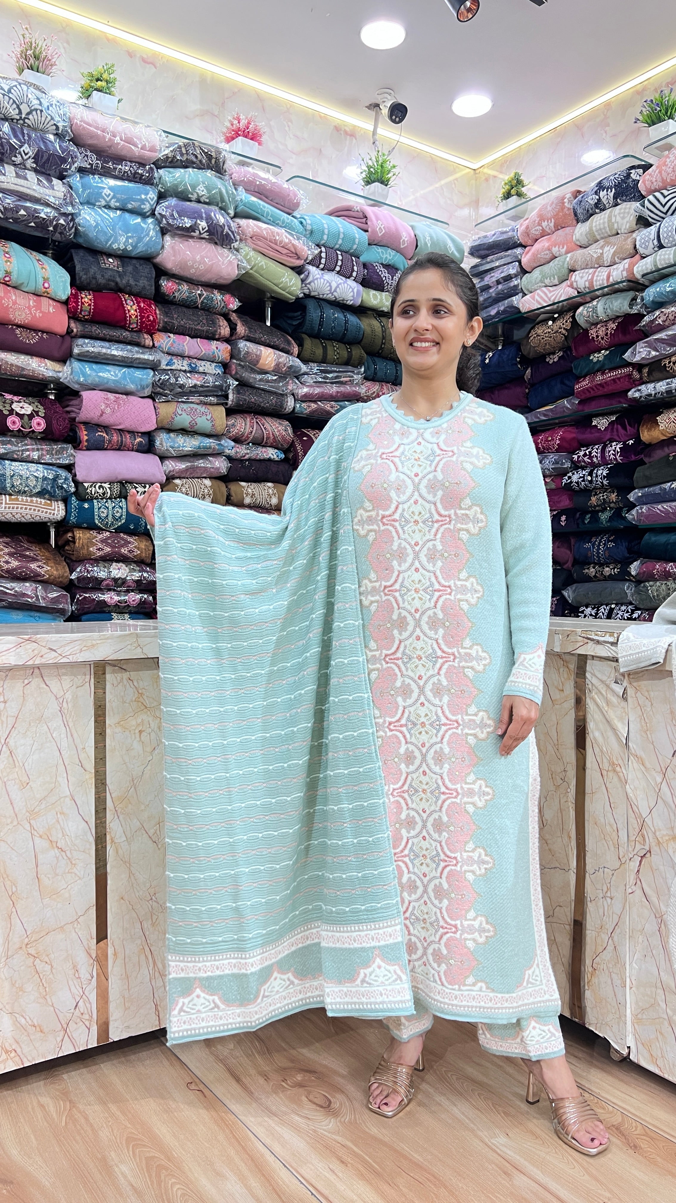 Heavy knitted wool pakistani suit