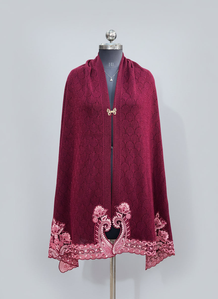 Wool ponchu stole (2067)