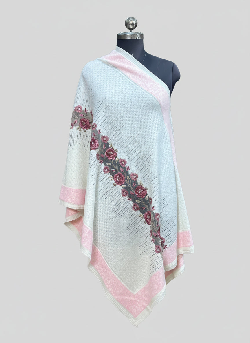 Embroidered ponchu stole
