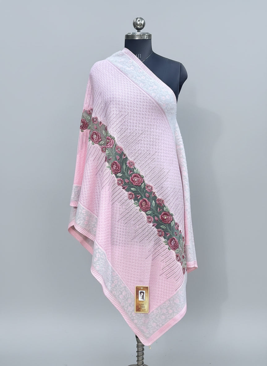 Embroidered ponchu stole