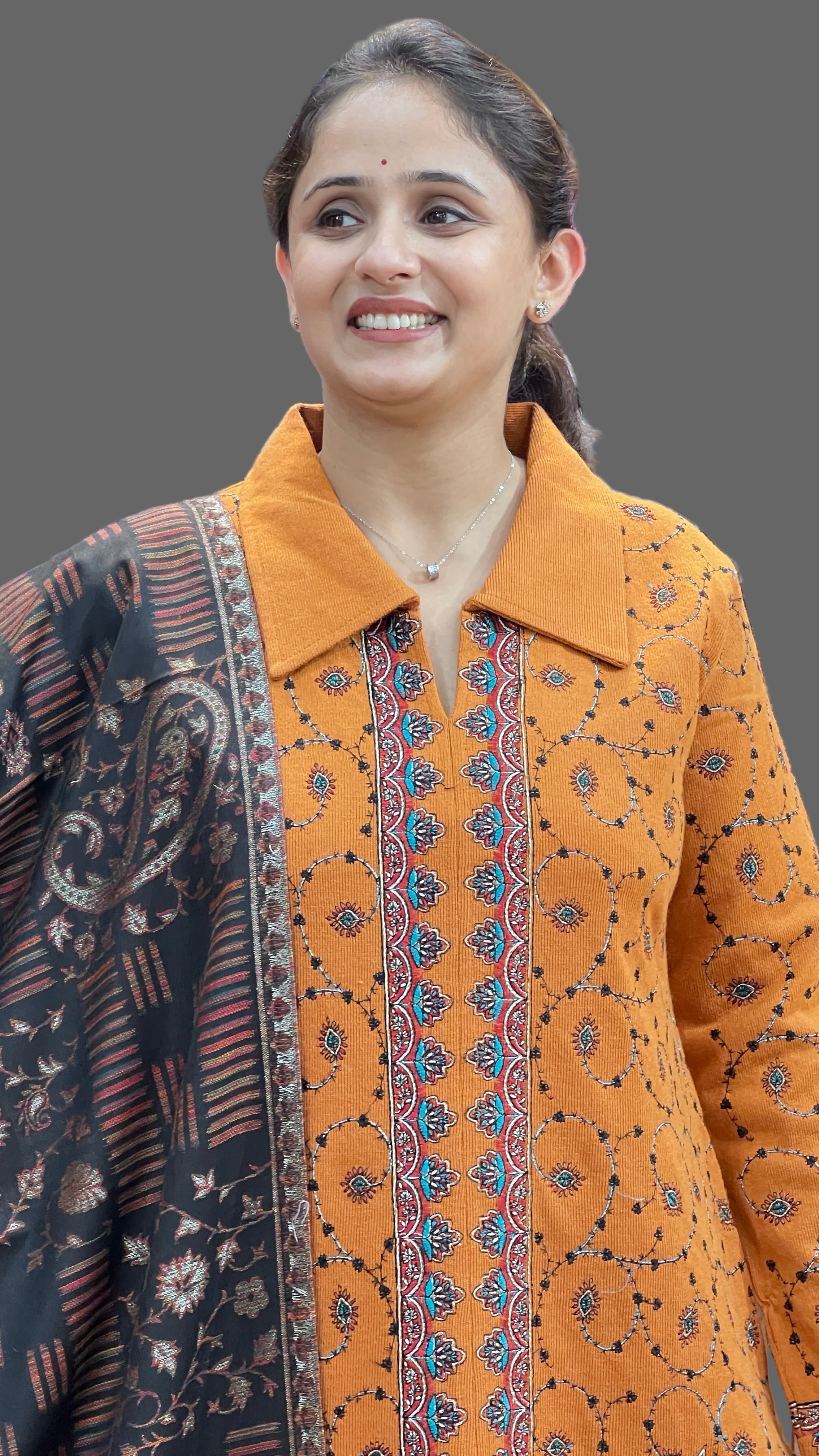 Premium daffodil wool kashmiri work suit