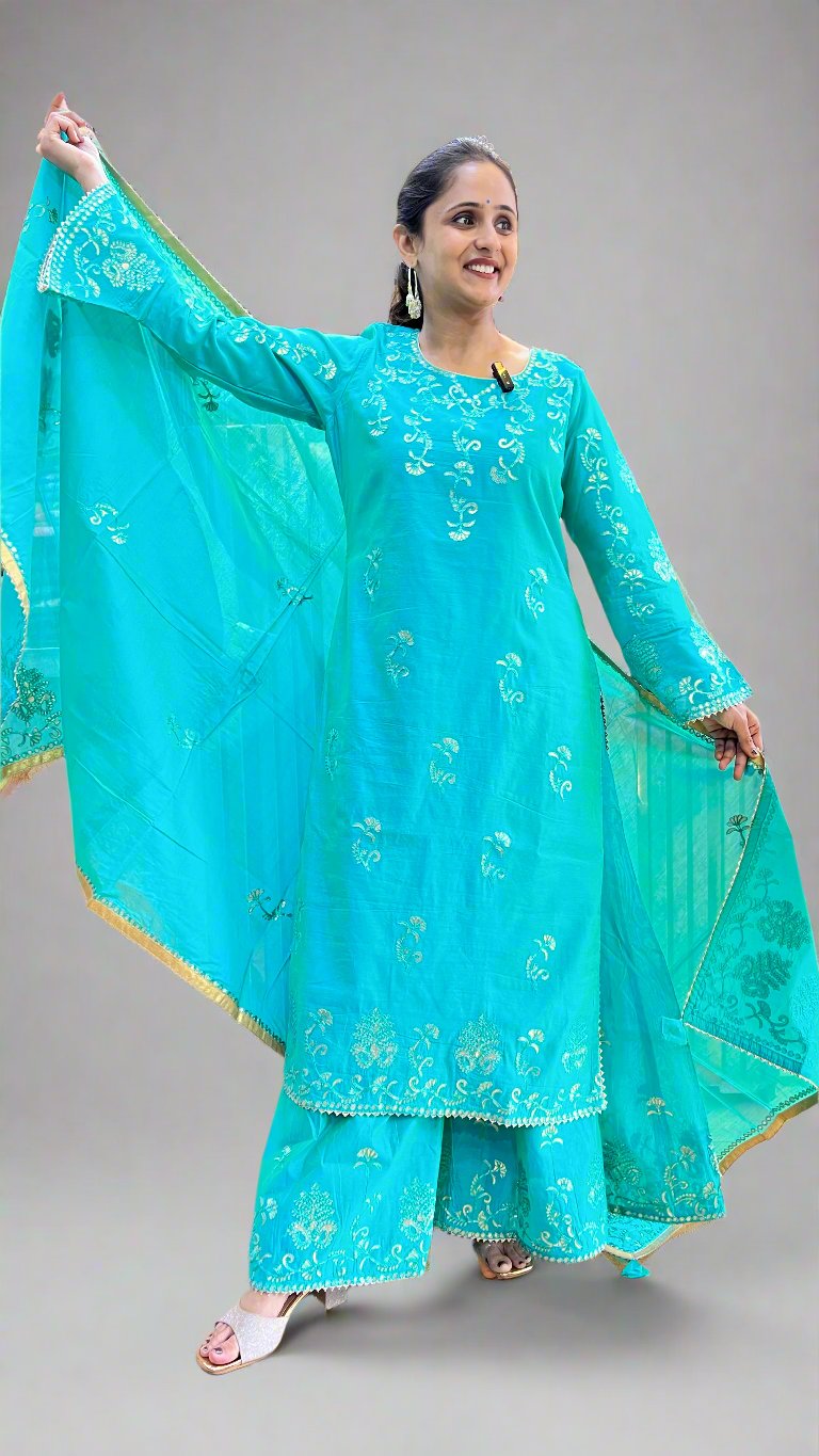 gotta patti suit with divider plazo