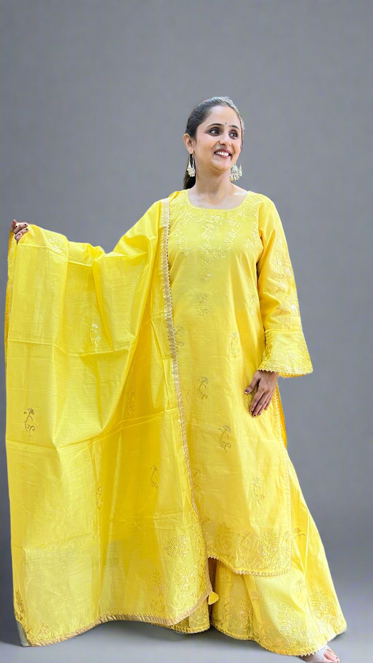 gotta patti suit with divider plazo