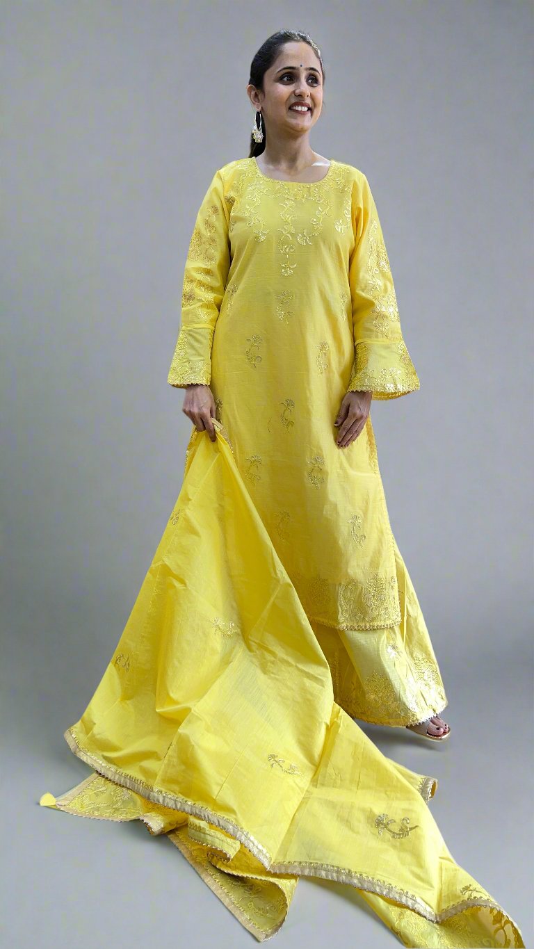 gotta patti suit with divider plazo