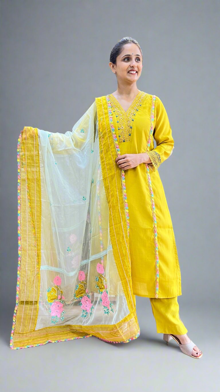 pakistani suit with designer dupatta