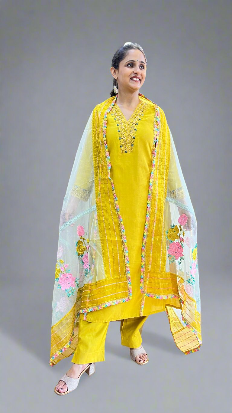 pakistani suit with designer dupatta