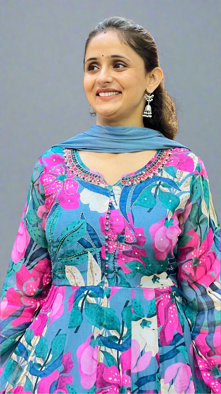 avee pure chinon anarkali suit