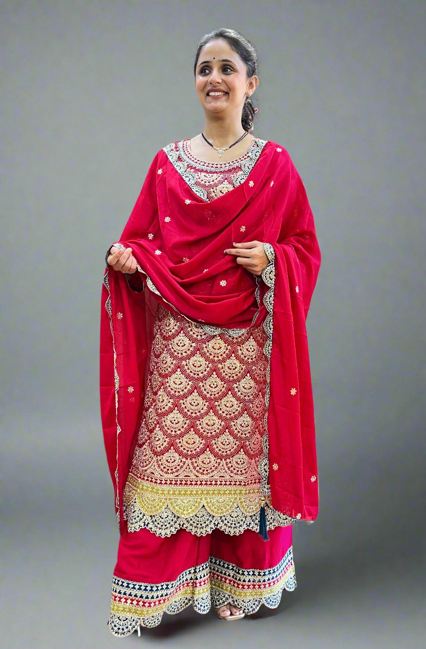 Pakistani heavy zari work suit