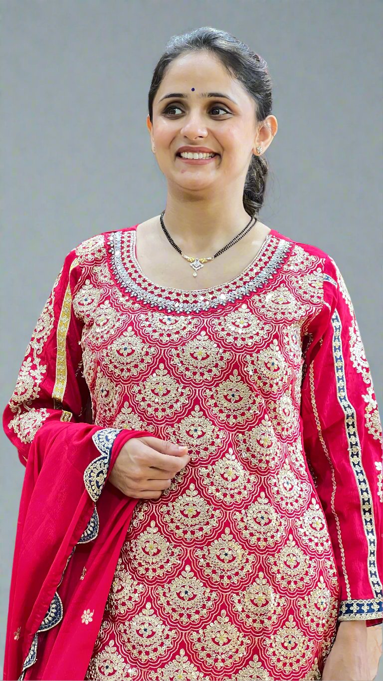 Pakistani heavy zari work suit